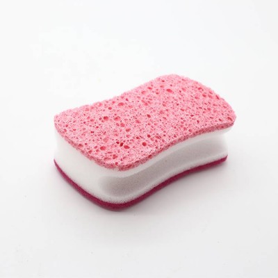 8 Shape Household Products Cellulose Kitchen Cleaning Sponge With Scratch Scouring Pad